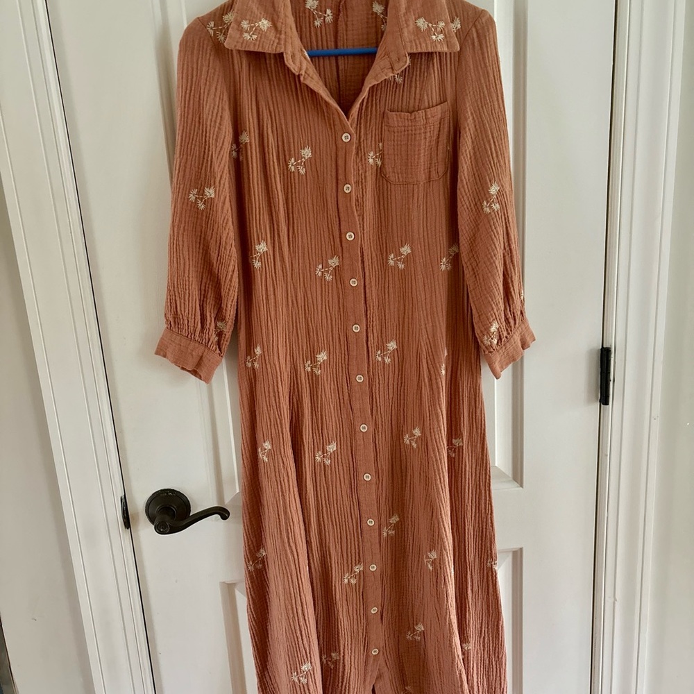 Roolee Cotton Embroidered Dress